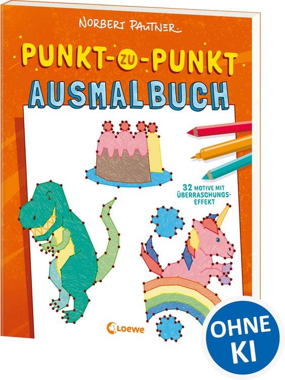 Produktbild: Punkt-zu-Punkt-Ausmalbuch (orange)