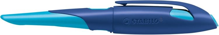 Produktbild: STABILO Ergonomischer Schulf&uuml;ller f&uuml;r Linksh&auml;nder mit Anf&auml;nger-Feder A -   EASYbirdy in mitternachtsblau/azur - Einzelstift - inklusive Patrone