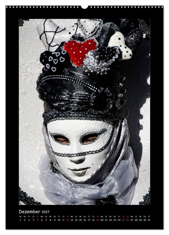 Produktbild: Venezianische Masken HALLia VENEZia Schw&auml;bisch Hall (hochwertiger Premium Wandkalender 2027 DIN A2 hoch), Kunstdruck in Hochglanz
