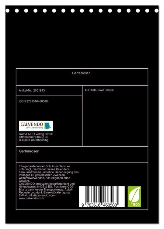 Produktbild: Gartenrosen (Tischkalender 2026 DIN A5 hoch), CALVENDO Monatskalender