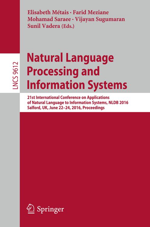 Produktbild: Natural Language Processing and Information Systems