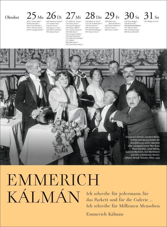 Produktbild: Der Musik Kalender Wochenkalender 2027