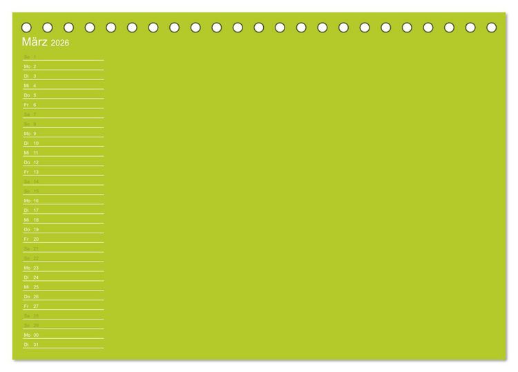 Produktbild: Bastel-Geburtstagskalender gr&uuml;n / Geburtstagskalender (Tischkalender 2026 DIN A5 quer), CALVENDO Monatskalender
