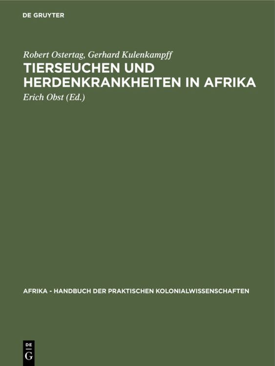 Produktbild: Tierseuchen und Herdenkrankheiten in Afrika
