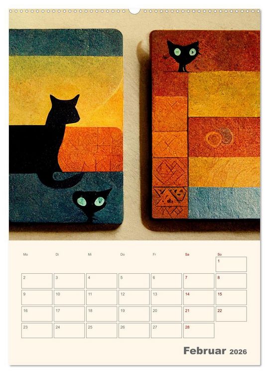 Produktbild: Die 7 Leben einer Katze (hochwertiger Premium Wandkalender 2026 DIN A2 hoch), Kunstdruck in Hochglanz