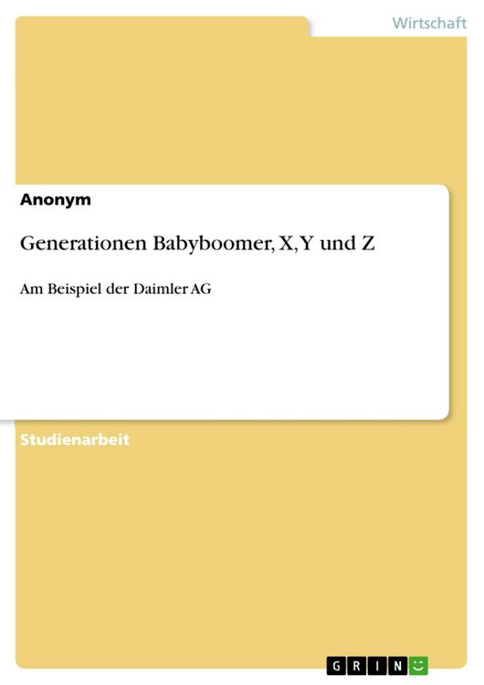 Produktbild: Generationen Babyboomer, X, Y und Z