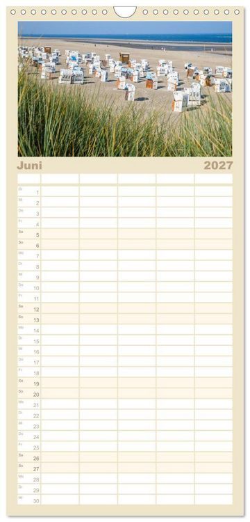 Produktbild: Familienplaner 2027 - Moin Spiekeroog mit 5 Spalten (Wandkalender, 21 x 45 cm) CALVENDO