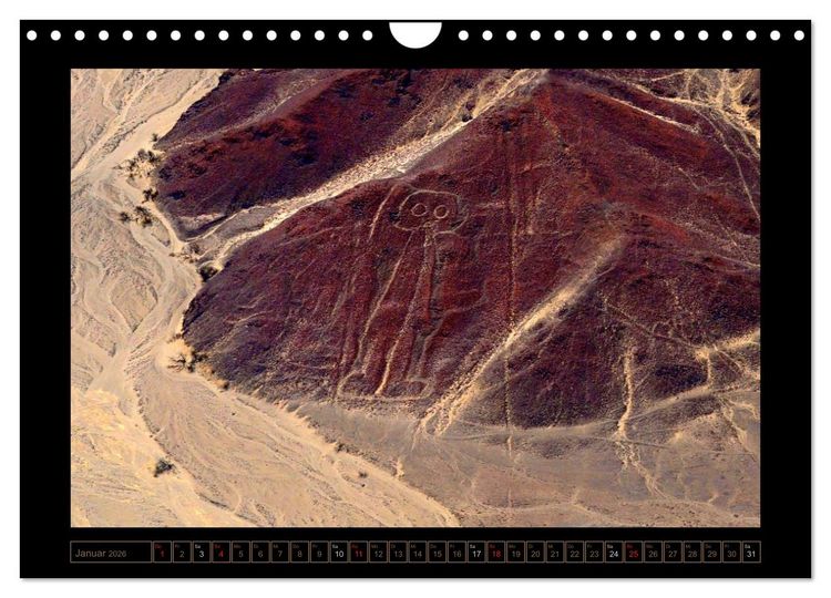 Produktbild: Die NAZCA Linien - Geheimnisvolle Figuren (Wandkalender 2026 DIN A4 quer), CALVENDO Monatskalender