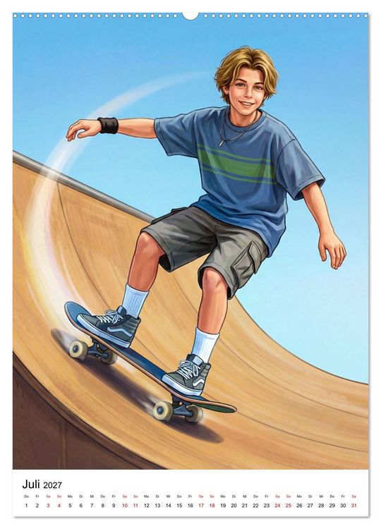 Produktbild: Level Up - Skate Vibes (hochwertiger Premium Wandkalender 2027 DIN A2 hoch), Kunstdruck in Hochglanz