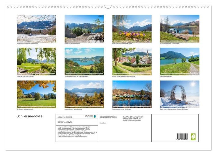 Produktbild: Schliersee-Idylle (Wandkalender 2027 DIN A2 quer), CALVENDO Monatskalender