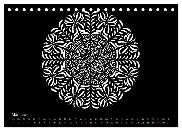 Produktbild: Entspannung und Ruhe durch Mandalas (Tischkalender 2026 DIN A5 quer), CALVENDO Monatskalender