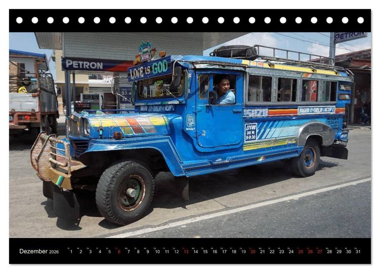 Produktbild: Jeepneys (Tischkalender 2026 DIN A5 quer), CALVENDO Monatskalender