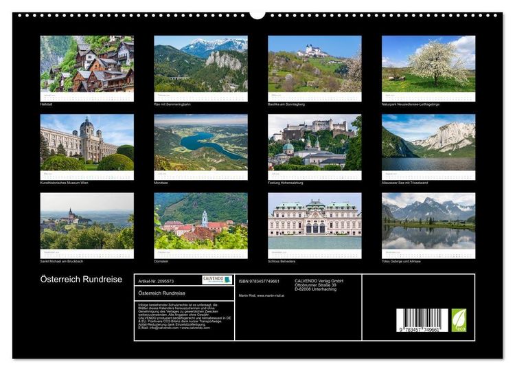 Produktbild: &Ouml;sterreich Rundreise (hochwertiger Premium Wandkalender 2026 DIN A2 quer), Kunstdruck in Hochglanz