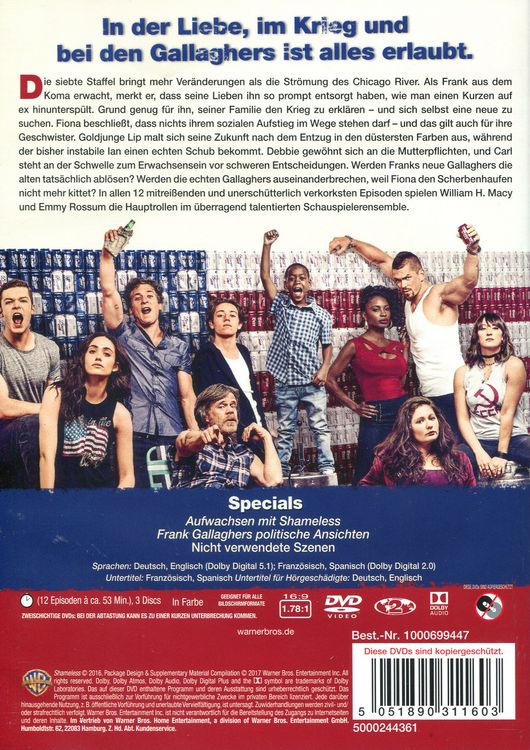 Produktbild: Shameless - Staffel 7 [3 DVDs]