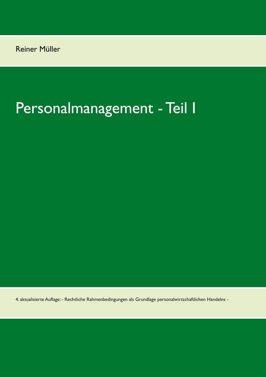 Produktbild: Personalmanagement - Teil I