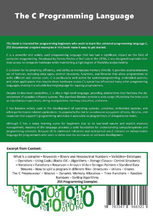 Produktbild: The C Programming Language - C Programming for Beginner's with 255 Practical Programming Examples