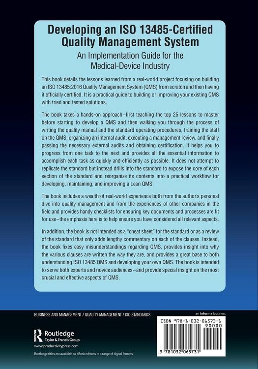Produktbild: Developing an ISO 13485-Certified Quality Management System