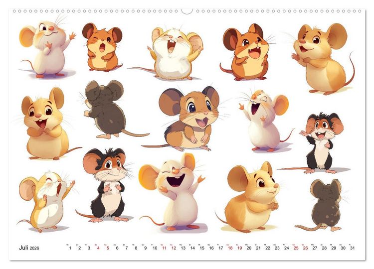 Produktbild: ComicZoo - eine lustige Tiertruppe (Wandkalender 2026 DIN A2 quer), CALVENDO Monatskalender