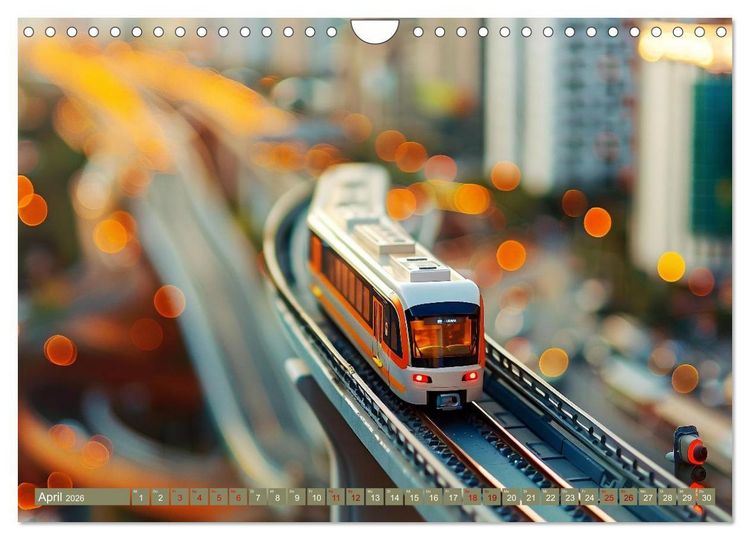 Produktbild: Miniaturwelt Eisenbahn - Zug um Zug ins Abenteuer (Wandkalender 2026 DIN A4 quer), CALVENDO Monatskalender