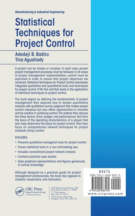 Produktbild: Statistical Techniques for Project Control
