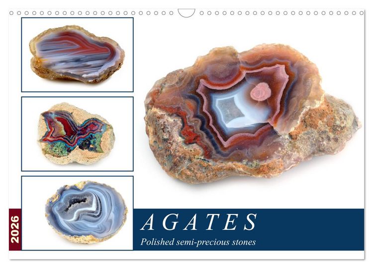 Produktbild: Agates - Polished semi-precious stones (Wall Calendar 2026 DIN A3 landscape), CALVENDO 12 Month Wall Calendar