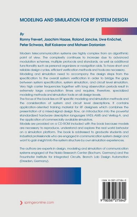 Produktbild: Modeling and Simulation for RF System Design