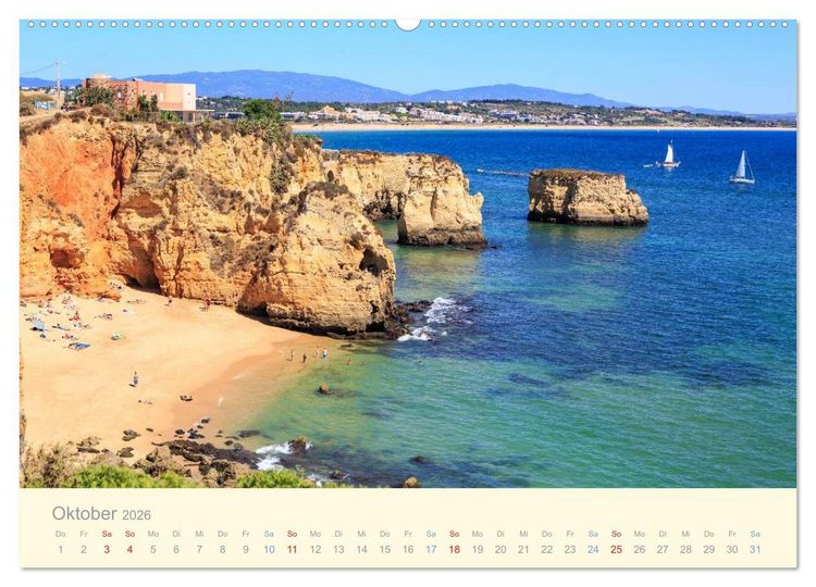Produktbild: Algarve - Portugals goldene K&uuml;ste (Wandkalender 2026 DIN A2 quer), CALVENDO Monatskalender