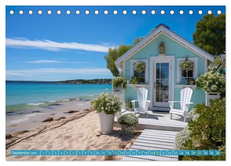 Produktbild: Wundersch&ouml;ne Strandh&auml;user (Tischkalender 2026 DIN A5 quer), CALVENDO Monatskalender