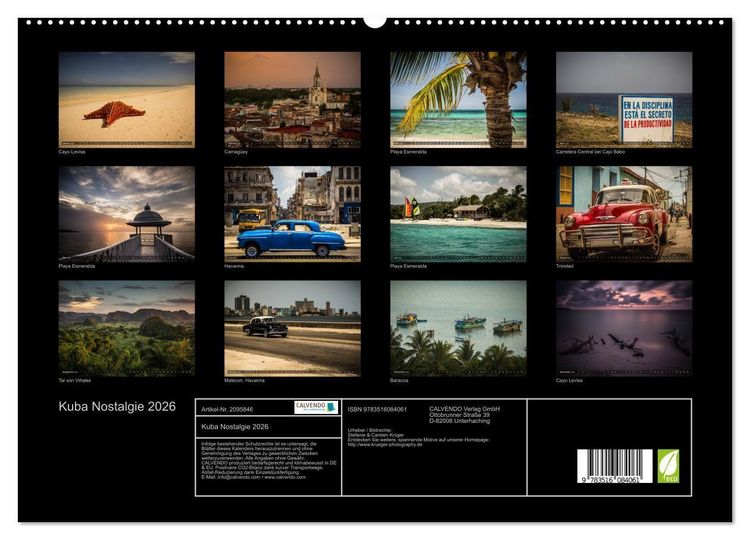 Produktbild: Kuba Nostalgie 2026 (hochwertiger Premium Wandkalender 2026 DIN A2 quer), Kunstdruck in Hochglanz