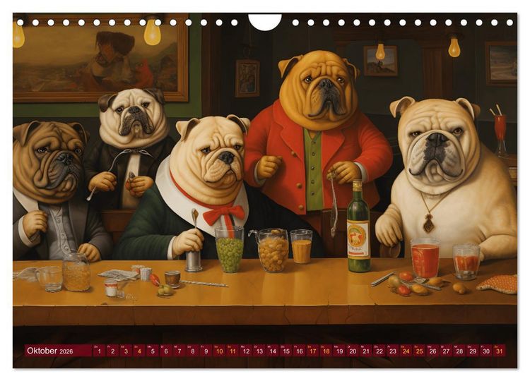 Produktbild: Boteros Hunde - Kunstvoller Kalender im Stile des Boterismo (Wandkalender 2026 DIN A4 quer), CALVENDO Monatskalender