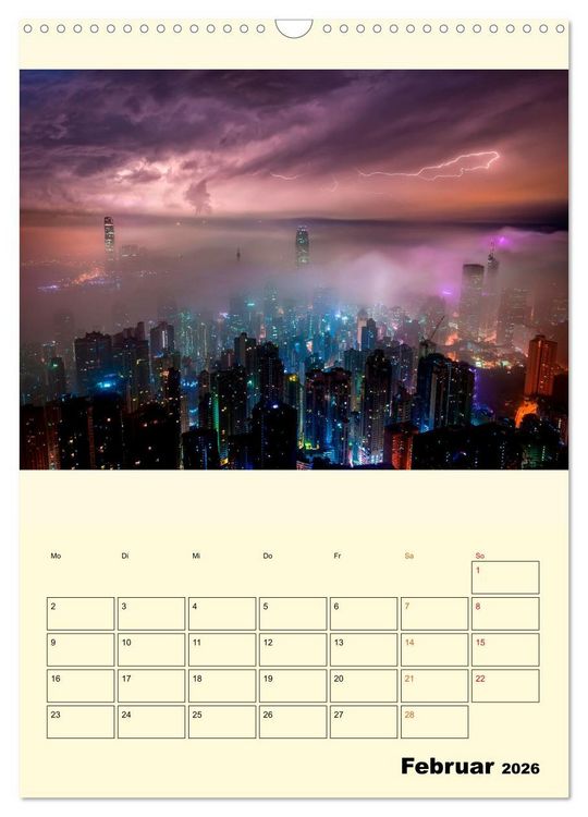 Produktbild: Metropolen im Gewitter (Wandkalender 2026 DIN A3 hoch), CALVENDO Monatskalender