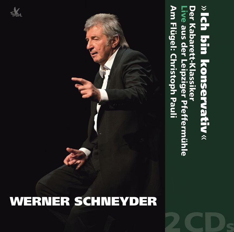 Produktbild: Werner Schneyder: Ich bin konservativ Der Kabarett-Klassiker exklusiv auf Doppel-CD &mdash; Live aus der Leipziger Pfefferm&uuml;hle, V&Ouml; Herbst/Winter 2012/13: Werner Schneyder, begleitet am Fl&uuml;gel von Christoph Pauli (abwechselnd Sprachnummern und gesungene Titel), inhaltlich teilweise &auml;hnlich dem Live-Solo-Programm Werner Schneyders "Das ultimative Solo" (neue Live-Tour ab 2012). Reihe Chromart Classics. Bestell-Nr. TXA12006.