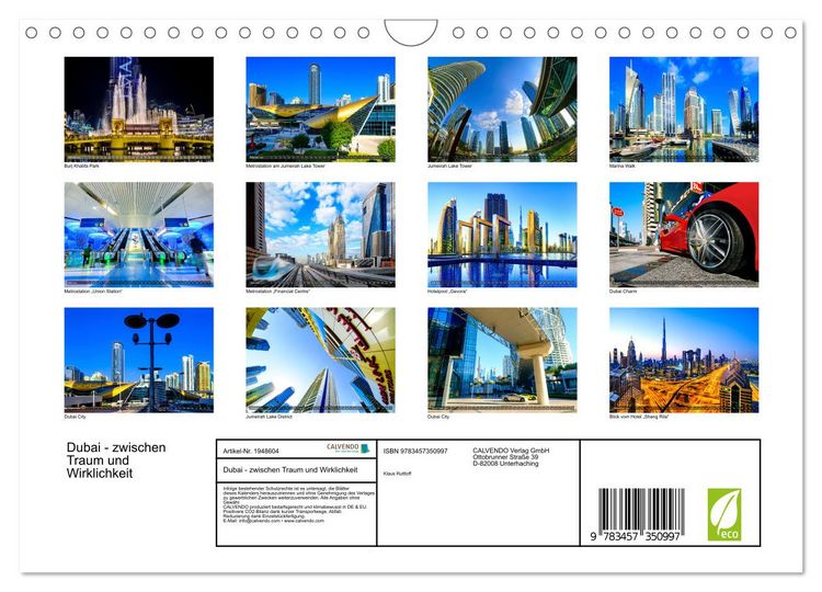 Produktbild: Dubai - zwischen Traum und Wirklichkeit (Wandkalender 2026 DIN A4 quer), CALVENDO Monatskalender