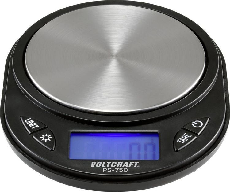 Produktbild: VOLTCRAFT PS-750 Pr&auml;zisionswaage W&auml;gebereich (max.) 750 g Ablesbarkeit 0.1 g batteriebetrieben Schwarz