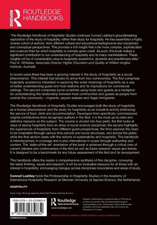 Produktbild: The Routledge Handbook of Hospitality Studies