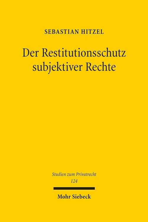 Produktbild: Der Restitutionsschutz subjektiver Rechte