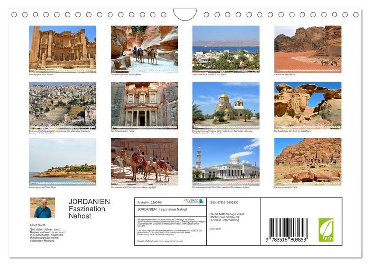Produktbild: JORDANIEN, Faszination Nahost (Wandkalender 2027 DIN A4 quer), CALVENDO Monatskalender