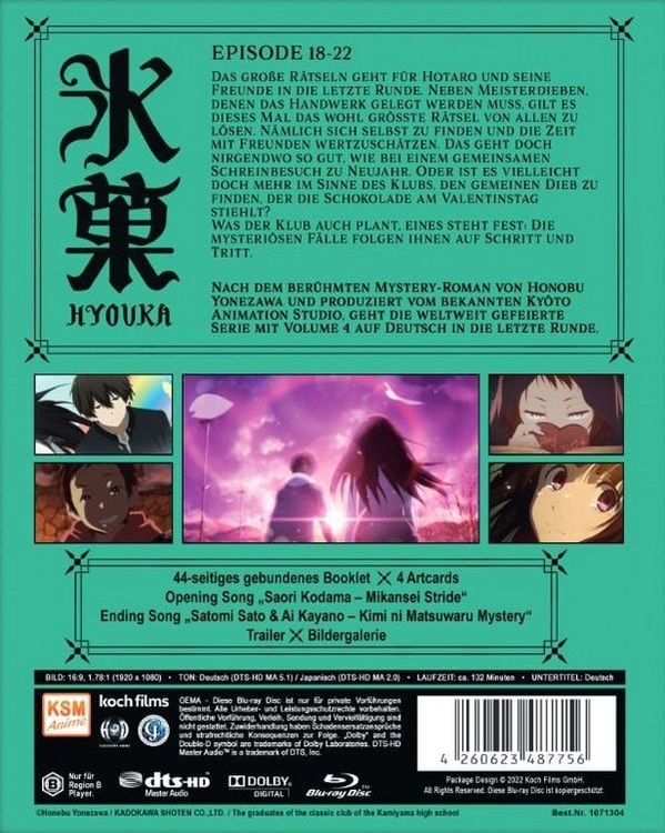 Produktbild: Hyouka Vol. 4 (Ep. 18-22)