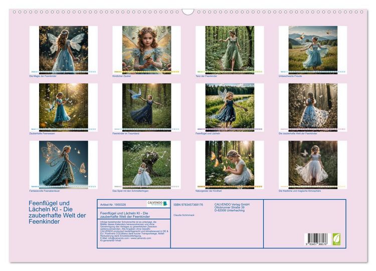 Produktbild: Feenfl&uuml;gel und L&auml;cheln KI - Die zauberhafte Welt der Feenkinder (Wandkalender 2026 DIN A2 quer), CALVENDO Monatskalender
