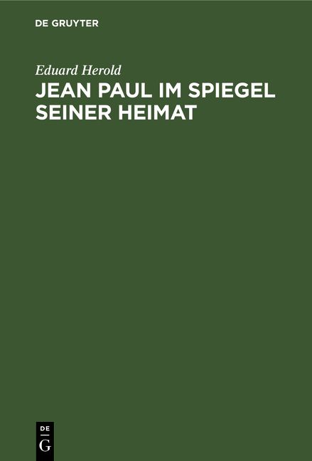 Produktbild: Jean Paul im Spiegel seiner Heimat