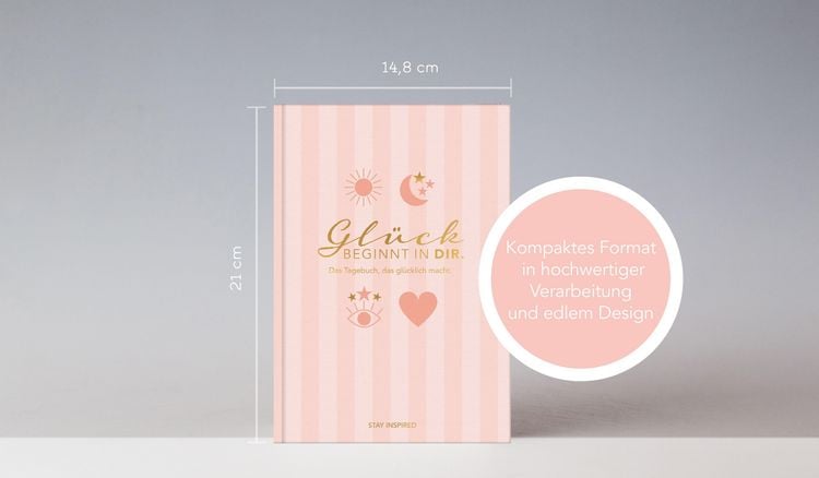 Produktbild: Das Tagebuch das gl&uuml;cklich macht (Special Edition): 6 Minuten am Tag f&uuml;r mehr Gl&uuml;ck, Positivit&auml;t, Dankbarkeit und Erfolg. Dankbarkeitstagebuch zum Ausf&uuml;llen f&uuml;r jeden Tag. 6 Minuten Tagebuch f&uuml;r mehr Achtsamkeit. 12 Wochen Tagebuch in rosa
