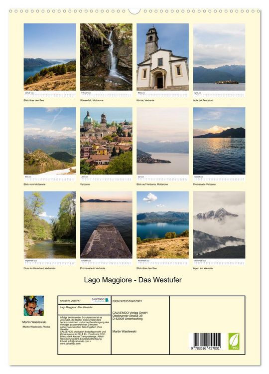 Produktbild: Lago Maggiore - Das Westufer (hochwertiger Premium Wandkalender 2026 DIN A2 hoch), Kunstdruck in Hochglanz
