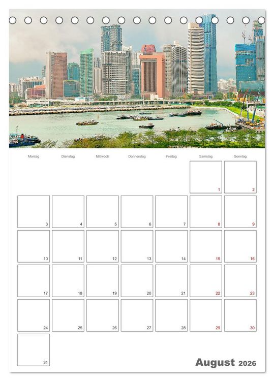 Produktbild: Unterwegs in Singapur (Tischkalender 2026 DIN A5 hoch), CALVENDO Monatskalender