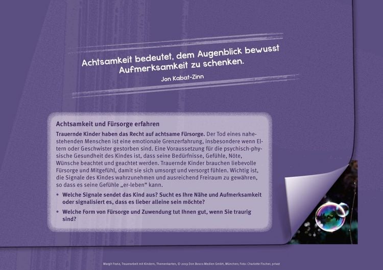 Produktbild: Trauerarbeit mit Kindern. Themenkarten f&uuml;r Teamarbeit, Elternabende und Seminare