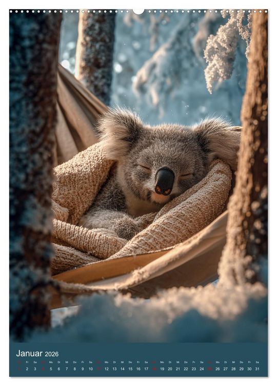 Produktbild: Workaholic - Mach mal Pause und chill wie ein Koala (hochwertiger Premium Wandkalender 2026 DIN A2 hoch), Kunstdruck in Hochglanz