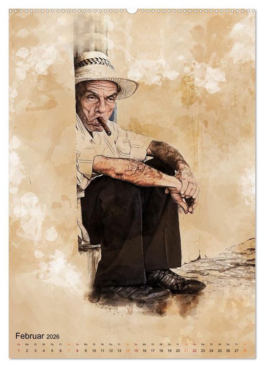 Produktbild: Cuba Retro Kalender (Wandkalender 2026 DIN A2 hoch), CALVENDO Monatskalender
