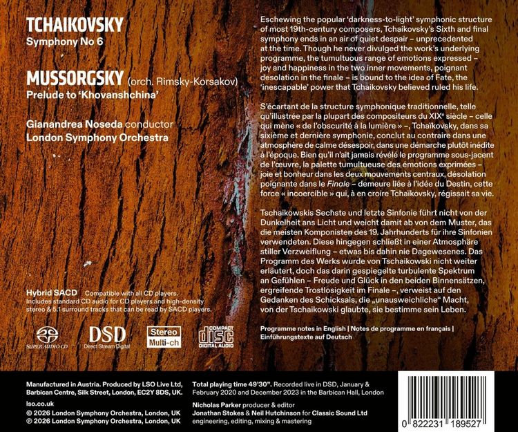 Produktbild: Sinfonie Nr. 6; Prelude zu Die F&uuml;rsten Chowanski,2 Audio-CD (Hybrid-SACD)