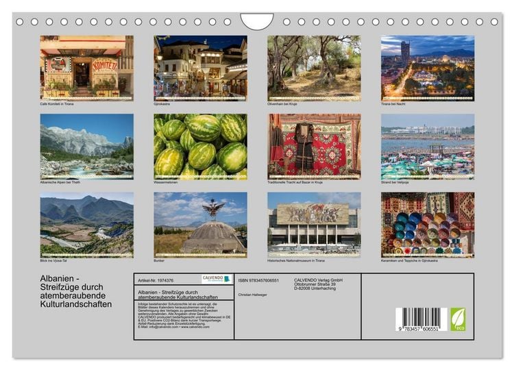Produktbild: Albanien - Streifz&uuml;ge durch atemberaubende Kulturlandschaften (Wandkalender 2026 DIN A4 quer), CALVENDO Monatskalender