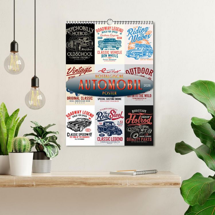Produktbild: Automobile - nostalgische Poster (Wandkalender 2026 DIN A3 hoch), CALVENDO Monatskalender