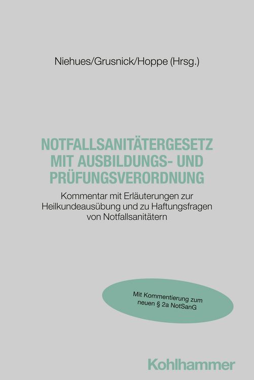 Produktbild: Notfallsanit&auml;tergesetz mit Ausbildungs- und Pr&uuml;fungsverordnung